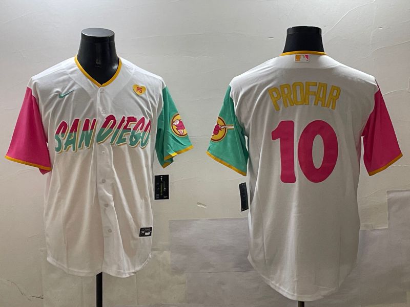 Men San Diego Padres #10 Profar White City Edition 2025 Nike MLB Jersey style 7